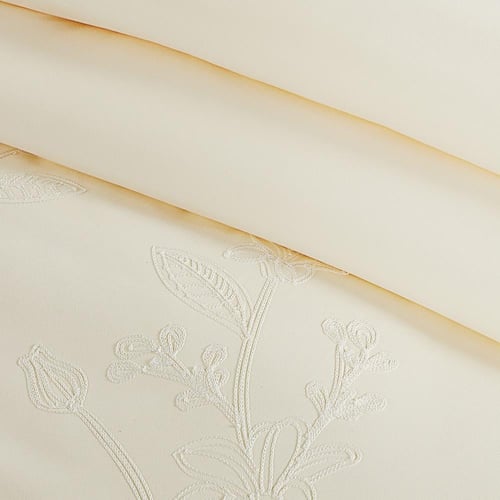 مفرش صيفي مفرد ونص مطرز فاخر 6 قطع - فيينزا - كريم...