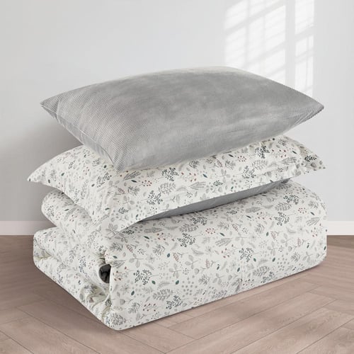 مفرش قطن صيفي مفرد ونص ٤ قطع - نولين - سكري - رماد...