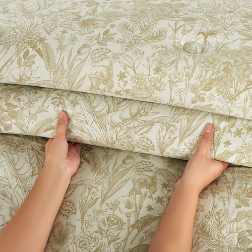 مفرش قطن صيفي مزدوج 8 قطع - افاليون - اخضر