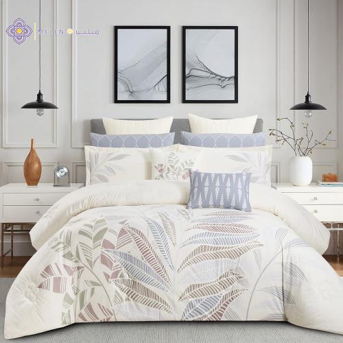 مفرش صيفي مزدوج 10 قطع - ريفيرا - سكري غامق