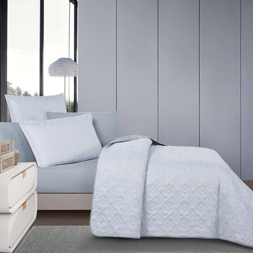 مفرش صيفي مزدوج حشوة مضغوطه 6 قطع - لونيا - رصاصي...