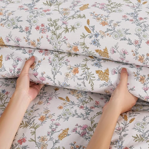 مفرش قطن صيفي مقاس كوين 8 قطع - نوفارين - رصاصي فا...