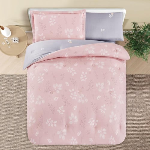 مفرش صيفي مفرد ونص 4 قطع - اليساندرا - زهري - رماد...