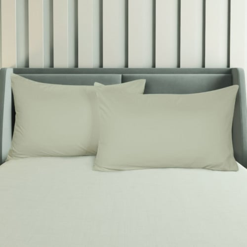 طقم بيت مخدة قطن - اخضر عشبي