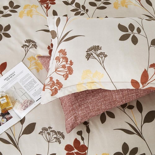 مفرش صيفي مفرد ونص 4 قطع - ليتون - كريمي - لحمي