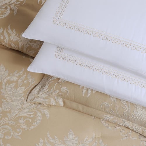 مفرش صيفي فاخر مزدوج جاكار مطرز 12 قطعة – كاسيانا...