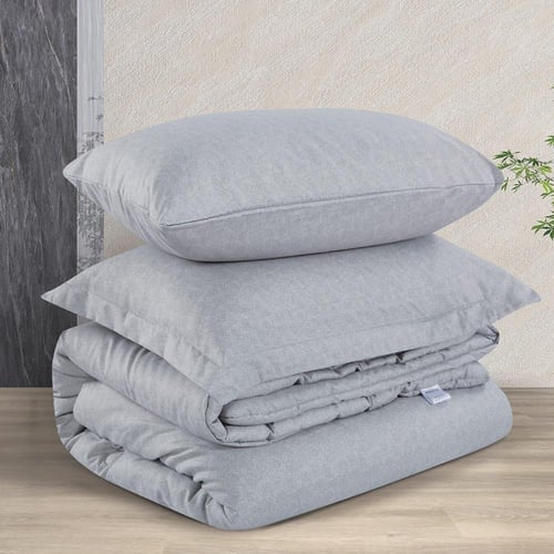 مفرش صيفي مفرد ونص 4 قطع - ليتون -رمادي