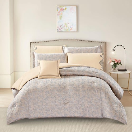 مفرش صيفي مزدوج تنسيل قطن 300 غرزة + مخدة هدية