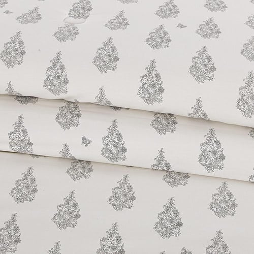 مفرش قطن صيفي مزدوج 8 قطع - زافيرا - كريمي - رمادي