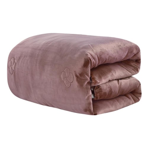 مفرش شتوي مخمل مفرد ونص 4 قطع - تالورا - أبيض - بن...