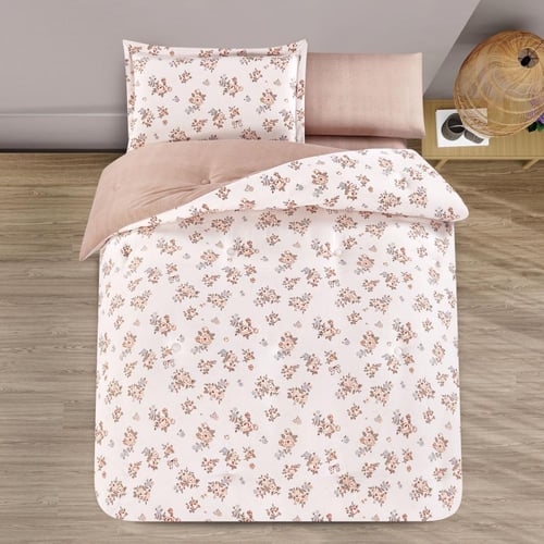 مفرش صيفي مفرد ونص 4 قطع - اليساندرا - كريمي - بيج