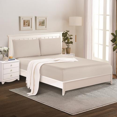 طقم شرشف صيفي مزدوج ٣ قطع - ميرون - بيج فاتح