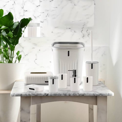 طقم اكسسوار حمام 8 قطع - مارتي - أبيض