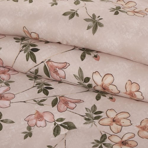 مفرش صيفي مفرد ونص 4 قطع - تيانا - بيج مشجر بورود...