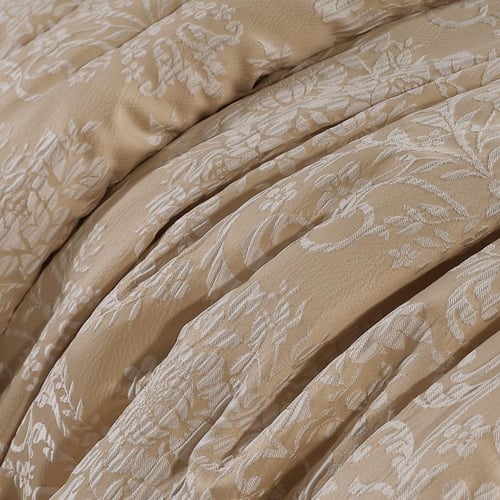 مفرش صيفي فاخر كوين جاكار مطرز 8 قطع –رومينا- بيج