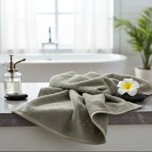 منشفة قطن - روماريسا - مقاس وسط - 70*140 - اخضر