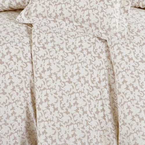 مفرش قطن صيفي مزدوج 8 قطع - زافيرا -بيج - ابيض