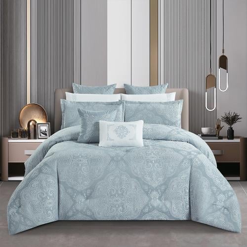 مفرش صيفي فاخر مزدوج جاكار مطرز 12 قطعة – لوتشيني...