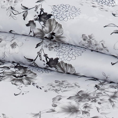 مفرش صيفي مفرد ونص 4 قطع - اديلين - رمادي ثلجي - ر...