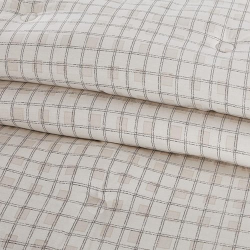 مفرش قطن صيفي مفرد ونص ٤ قطع - نولين -بيج - رمادي