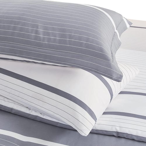 مفرش قطن صيفي مفرد ونص 4 قطع - فاليريا - رمادي - ا...