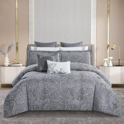 مفرش صيفي فاخر مفرد ونص جاكار مطرز 6 قطع – أمارثا...