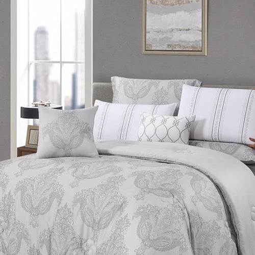 مفرش صيفي مزدوج من قماش التنسيل 8 قطع - ايليثيا -ر...