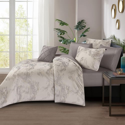 مفرش صيفي كوين تنسيل قطن 300 غرزة + مخدة هدية