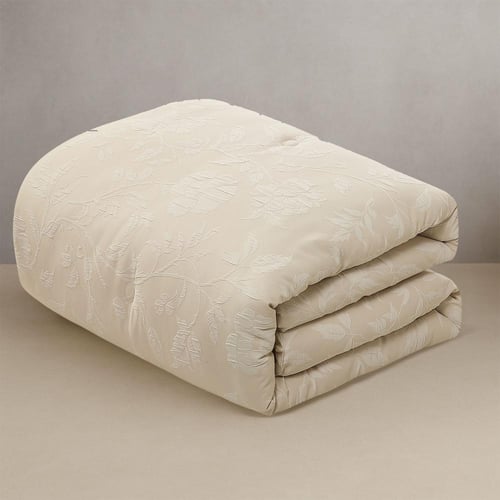 مفرش صيفي مزدوج جاكار 7 قطع - امالثيا - لونه بيج