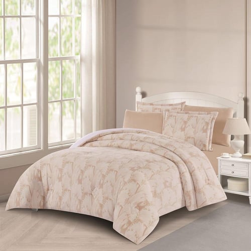 مفرش شتوي مزدوج مخمل فرو 6 قطع - اورنيلا - كريمي -...