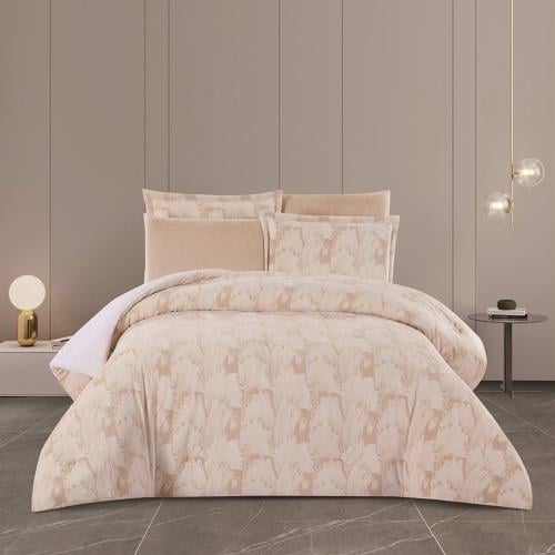 مفرش شتوي مزدوج مخمل فرو 6 قطع - اورنيلا - كريمي -...