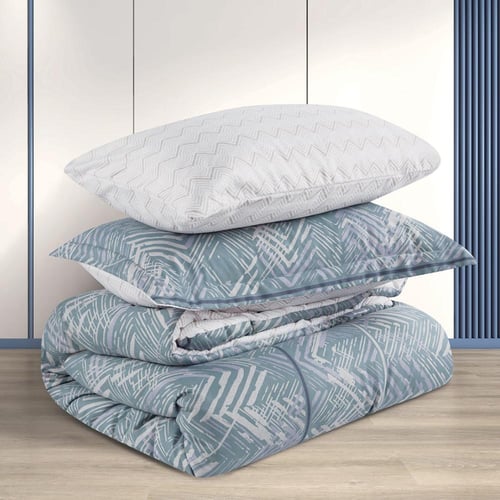 مفرش صيفي مفرد ونص 4 قطع - ليتون -اخضر - ابيض