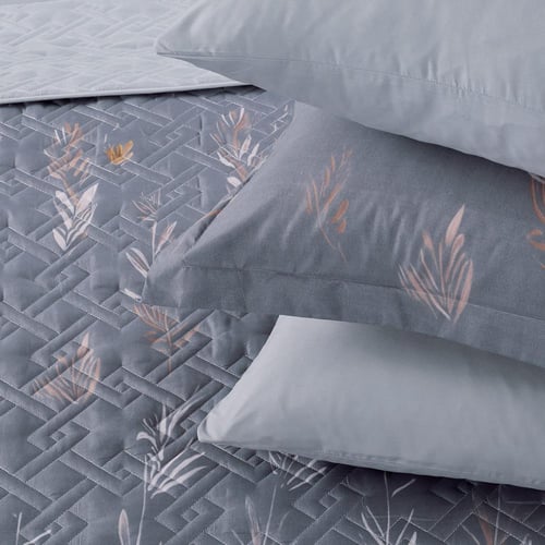 مفرش صيفي مزدوج حشوة مضغوطه 6 قطع - لونيا- رمادي غ...