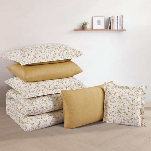 مفرش قطن صيفي مزدوج 8 قطع - زافيرا - كريمي - بيج غ...