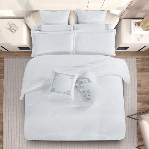 مفرش صيفي فاخر مزدوج جاكار مطرز 12 قطعة – لوتشيني...