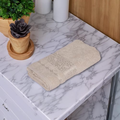 منشفة قطن اجاتا مقاس 90*150 - بيج