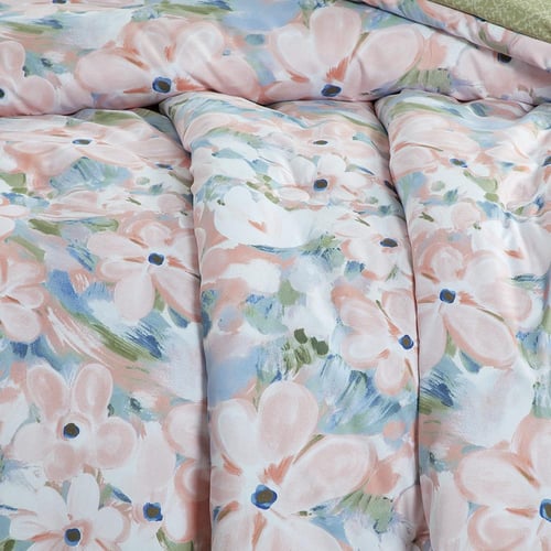 مفرش صيفي مفرد ونص 4 قطع - ليتون -زهري - اخضر