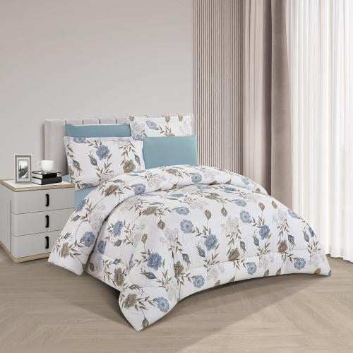 مفرش صيفي مفرد ونص 4 قطع - غاردينا -سكري - ازرق