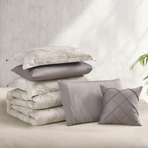 مفرش صيفي كوين تنسيل قطن 300 غرزة + مخدة هدية