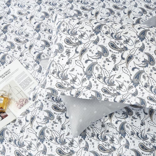 مفرش صيفي مزدوج 6 قطع - ايفانو - أبيض - رصاصي