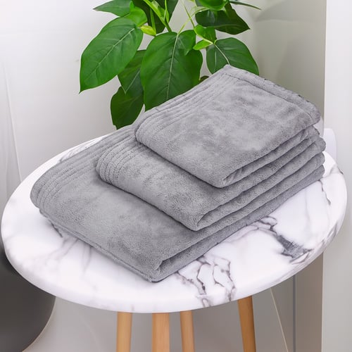 طقم روب ناعم 4 قطع - رصاصي