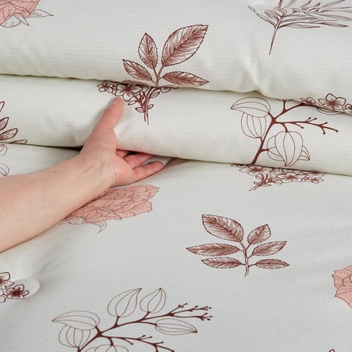 مفرش صيفي مفرد ونص 4 قطع - ليتون -سكري - مشمشي