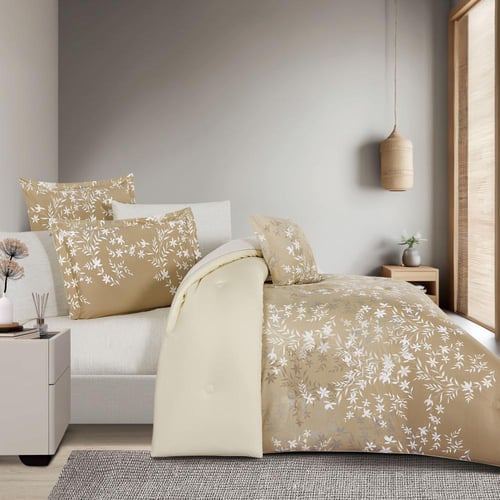 مفرش قطن صيفي مزدوج 8 قطع - زافيرا - بيج غامق - بي...