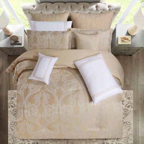 مفرش صيفي فاخر مزدوج جاكار مطرز 12 قطعة – كاسيانا...