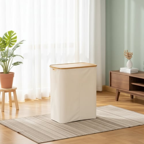 سلة غسيل قابلة للطي مع غطاء - سكري