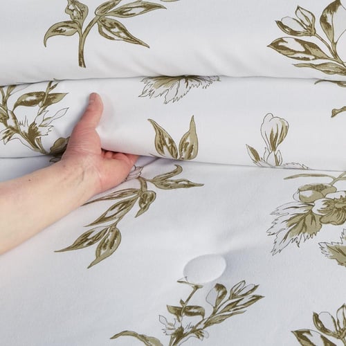 مفرش صيفي مفرد ونص 4 قطع - ليتون - اوف وايت - اخضر