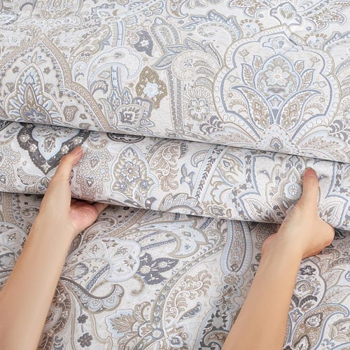 مفرش قطن صيفي مفرد ونص ٤ قطع - فاليريا -بيج فاتح -...