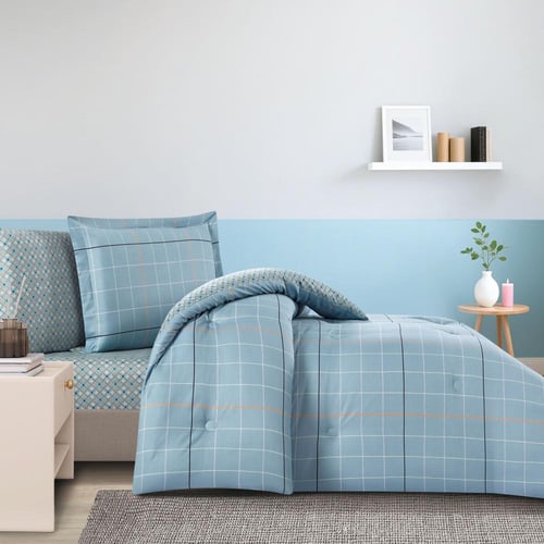 مفرش صيفي مفرد ونص 4 قطع - اليساندرا - تركوازي