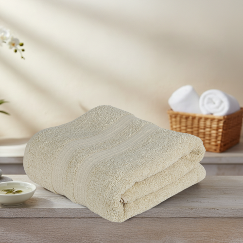 منشفة قطن - نيروفا - مقاس كبير - 100*180 -بيج فاتح