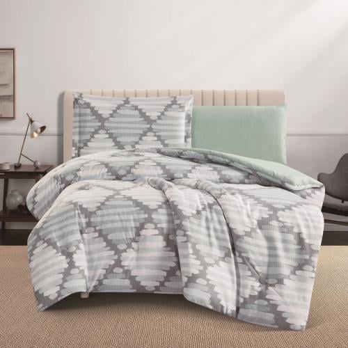 مفرش صيفي مفرد ونص 4 قطع - ليتون -رصاصي - اخضر فات...